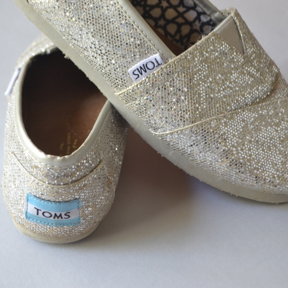 Toms Silver Iridescent Glimmer Youth Classics